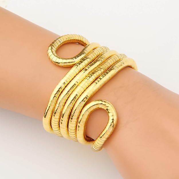 Premium Gold-Plated Bendable Serpent Snake Choker Necklace