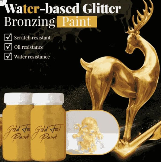 Water-based Glitter Bronzing Metallic Paint 100g Bottle (Pack of 2)